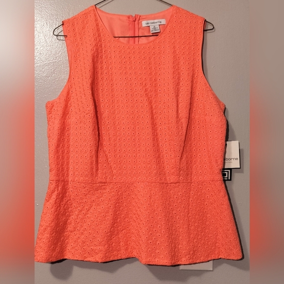 Liz Claiborne Coral Sleeveless Blouse - Picture 4 of 8
